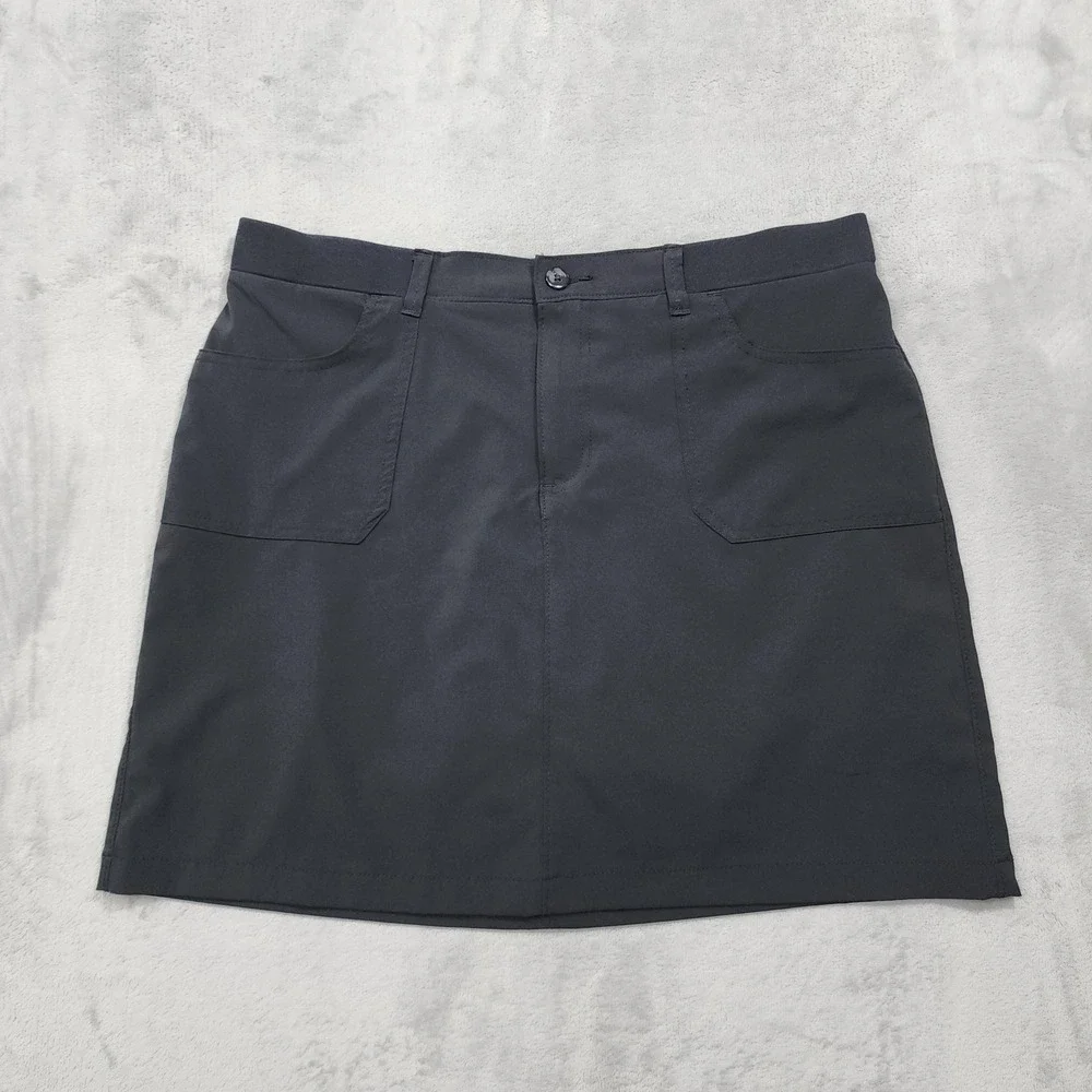 Riders By Lee Skort Womens 16 Black Sporty Lined Pockets Zip Stretch Casual